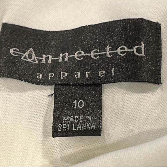 Elegant Black & White 3D Flowers Dress V-neck size 10 - Picture 8 of 12